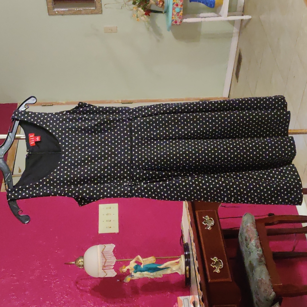 ELLE Black with white spots dress